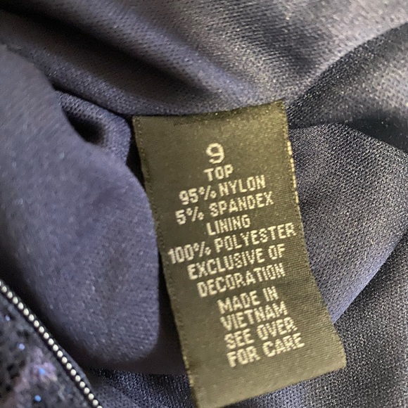 A.Byer  Blue Floral Long Sleeve 2 Piece Pleated Prom Dress - Picture 8 of 15